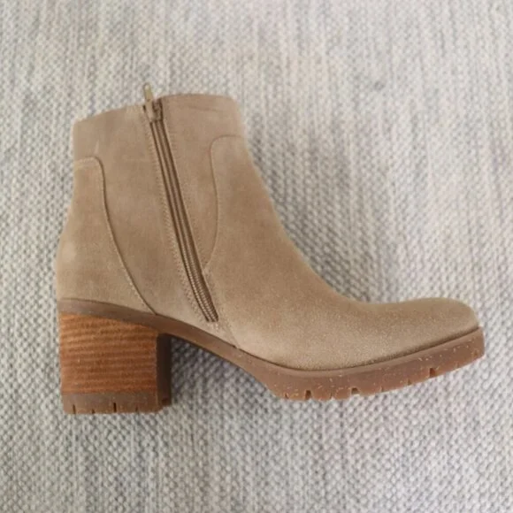 Korks by Kork-Ease Esmerelda Ankle Boots Women’s 10 M Taupe Suede Block Heel Zip - Picture 10 of 16